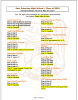 Tentative Senior Calendar of Events (Updated)
