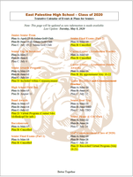 Tentative Senior Calendar of Events (Updated)