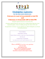 2021-2022 Pre-School and Kindergarten Registration Available