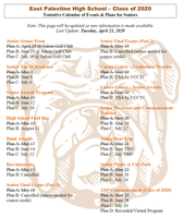 Tentative Senior Calendar of Events (Updated)
